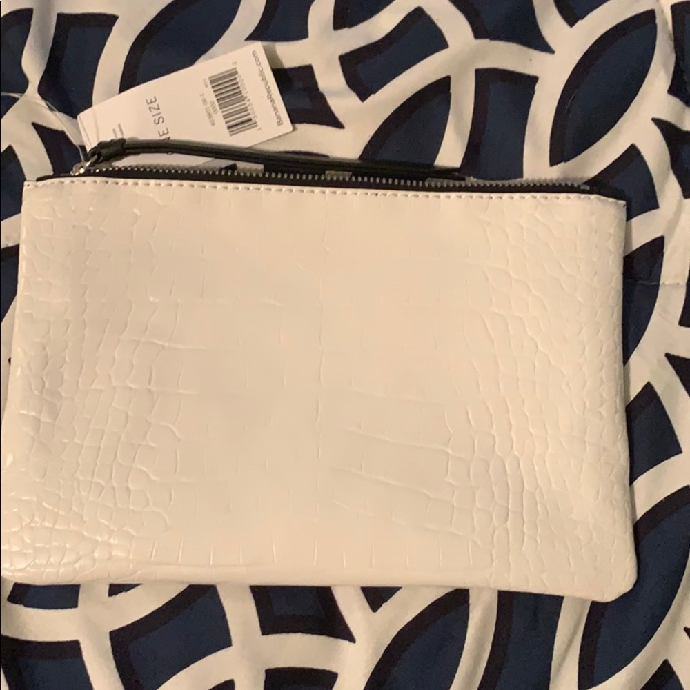 White and black Banana Republic clutch